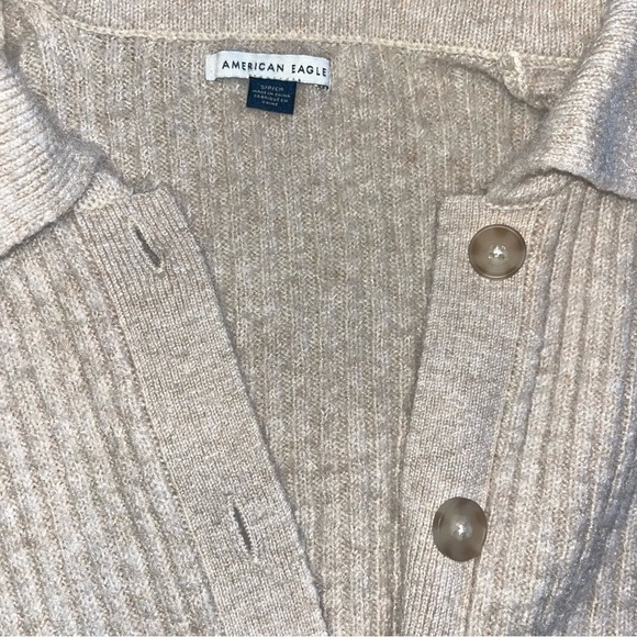 American Eagle Ribbed Cardigan, Tan size Small - Picture 4 of 4